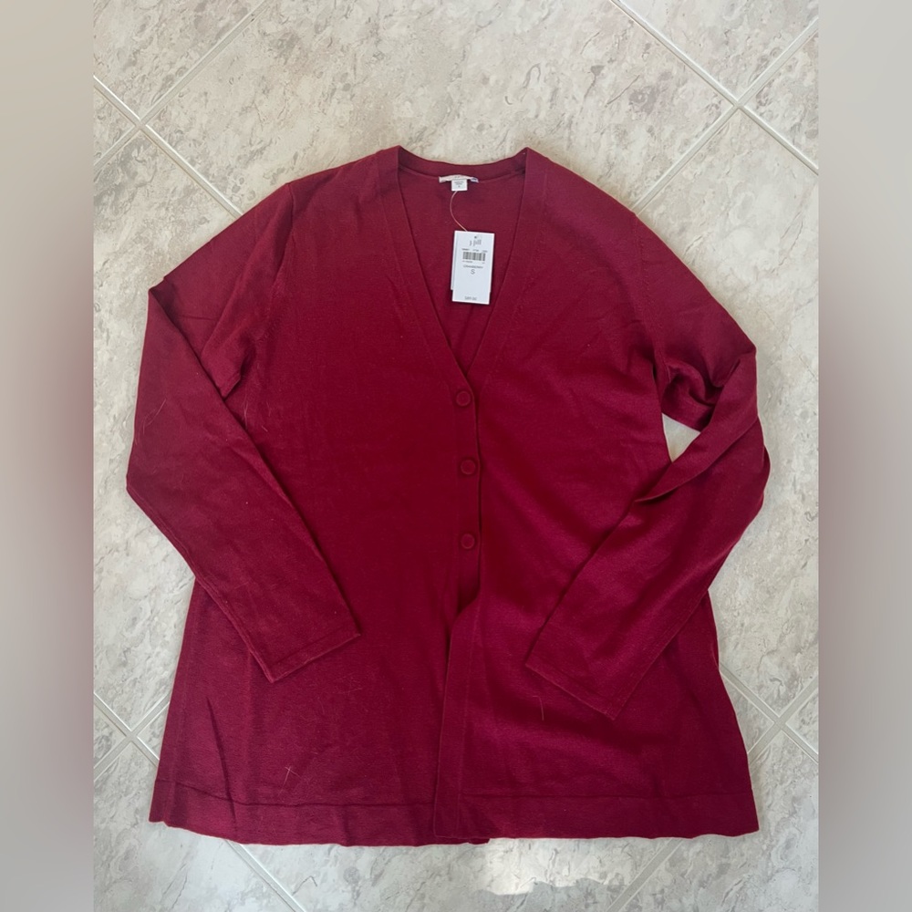 NWT Women’s J. Jill Cardigan. Color: Cranberry Size: Small